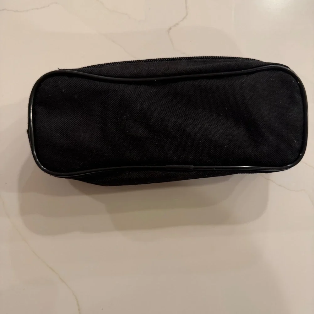 Disney Mickey Mouse Pencil Case Pouch Black Gold‎ Metallic Silhouette Zipper Bag